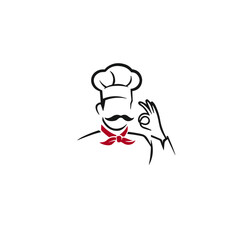 Chef logo icon flat vector design
