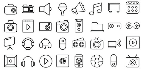 Set of multimedia icons.