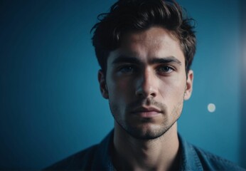 Obraz premium Portrait of young and handsome young man isolated on dark background with