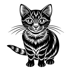 Fototapeta premium Black Cat vector art illustration