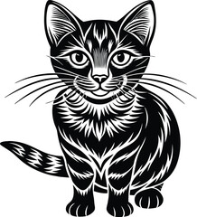 Obraz premium Black Cat vector art illustration