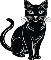 Black Cat vector art illustration
