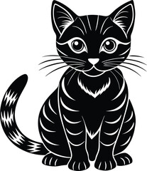 Black Cat vector art illustration