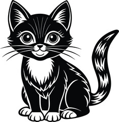 Black Cat vector art illustration