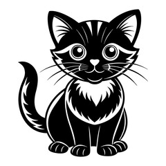 Black Cat vector art illustration