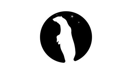 polar bear logo, black isolated silhouette