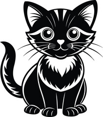Black Cat vector art illustration