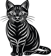 Black Cat vector art illustration