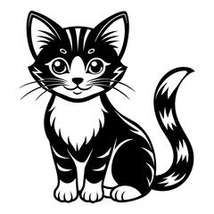 Black Cat vector art illustration