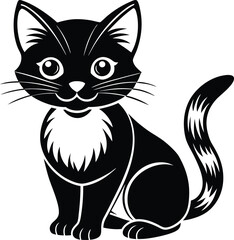 Black Cat vector art illustration