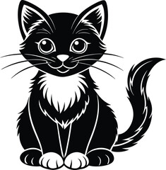 Black Cat vector art illustration