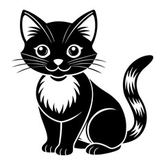 Obraz premium Black Cat vector art illustration