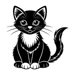 Black Cat vector art illustration