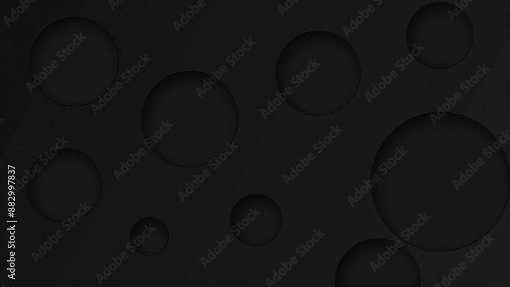 Poster dark background and black round inside shadow moving motion graphics animation 4k 3840x2160.