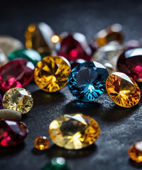 A vibrant set of colorful gemstones and beads, perfect for jewelry and festive decorations