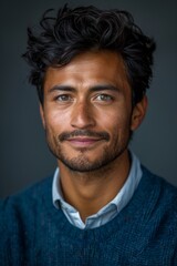 Obraz premium portrait of a young man with blue hair and beard