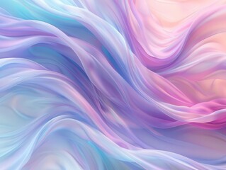 Obraz premium ethereal swirls of soft pastel hues blending seamlessly dreamy abstract 3d render with gentle gradients of pink blue and lavender subtle depth and flowing shapes