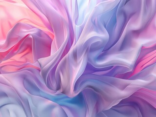 Obraz premium ethereal swirls of soft pastel hues blending seamlessly dreamy abstract 3d render with gentle gradients of pink blue and lavender subtle depth and flowing shapes