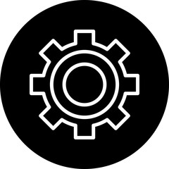 Setting Vector Line White Circle Black