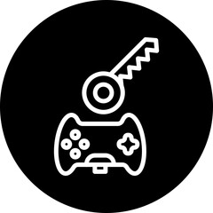 Key Vector Line White Circle Black