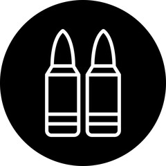 Ammo Vector Line White Circle Black