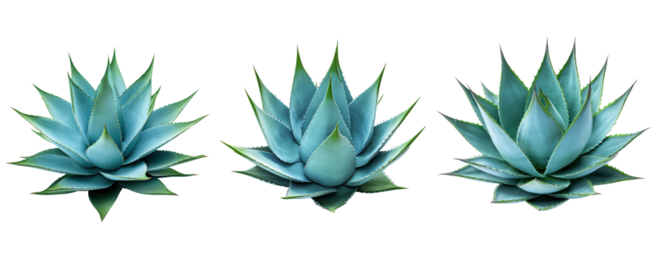 side view agave cactus cut out set of three