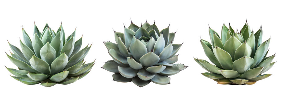 side view agave cactus cut out set of three
