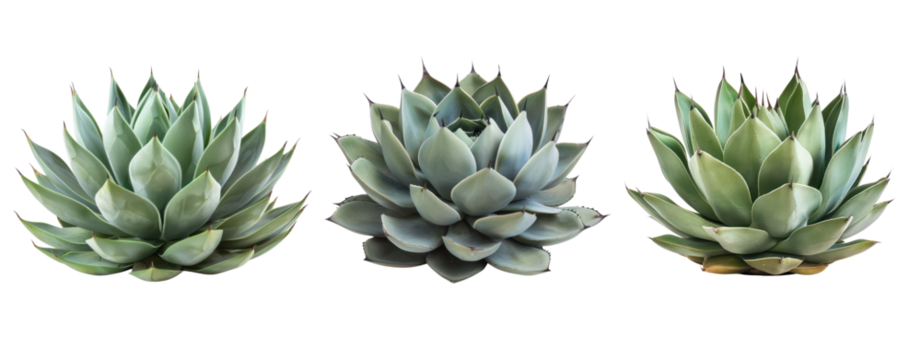 side view agave cactus cut out set of three