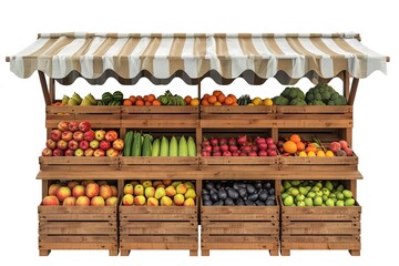 Isolated fresh vegetable stall illustration
