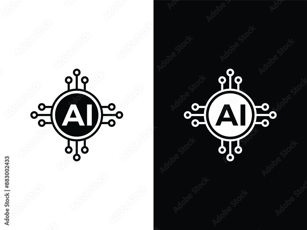 Poster ai generated logo icon. artificial intelligence generated symbol vector