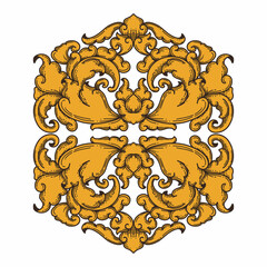 Isolated ornamental design. Ornamental elements for your designs. Floral carving decoration for postcards, invitations, social media or wedding.