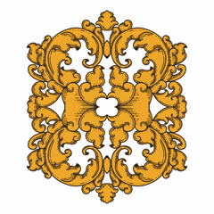 Isolated ornamental design. Ornamental elements for your designs. Floral carving decoration for postcards, invitations, social media or wedding.