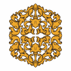 Isolated ornamental design. Ornamental elements for your designs. Floral carving decoration for postcards, invitations, social media or wedding.