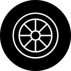Obraz premium Wheel Vector Line White Circle Black