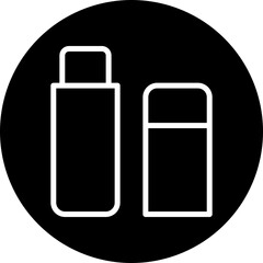 Lip Balm Vector Line White Circle Black