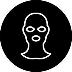Balaclava Vector Line White Circle Black