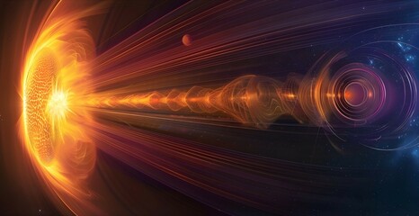 Fototapeta premium An infographic showing the detailed structure of a solar planet's magnetosphere, protecting it from cosmic radiation 