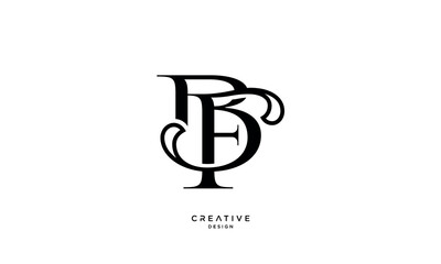 BF, FB, B, F, Abstract Letters Logo Monogram