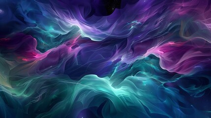 Obraz premium An abstract space design featuring elegant, winding curves and a gradient of cosmic colors