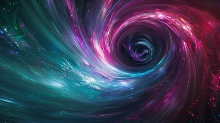 Fototapeta premium An abstract space design featuring elegant, winding curves and a gradient of cosmic colors
