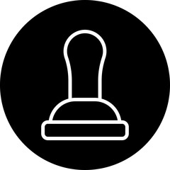 Stamp Vector Line White Circle Black