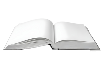 Closed and open square hardcover books cut out