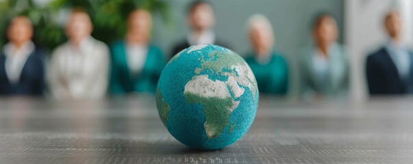 Business team implementing carbon neutrality plans to support climate health