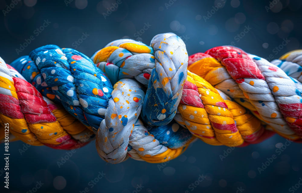 Poster a rope is twisted and knotted in a way that it looks like a knot