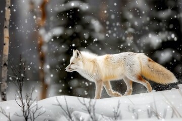 Obraz premium An arctic fox in its natural habitat