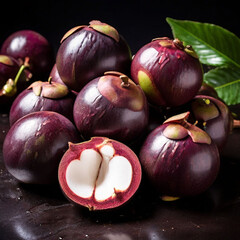plums on a wooden board