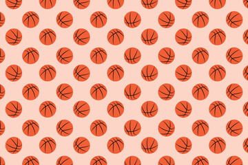 Basketball seamless pattern design editable vector background.