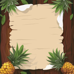 Fototapeta premium Tropical Pineapple Parchment Background