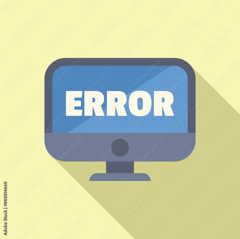 Poster desktop computer is showing an error message on the screen