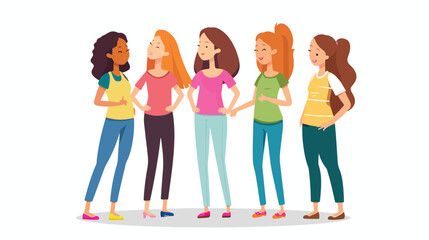 Obraz premium Girls Communicating Friendly Conversation Concept. 